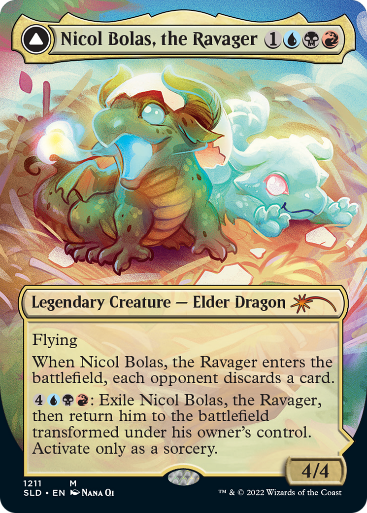 Nicol Bolas, the Ravager // Nicol Bolas, the Arisen (Display Commander) (Borderless) [Secret Lair: From Cute to Brute] - Trinity Hobby