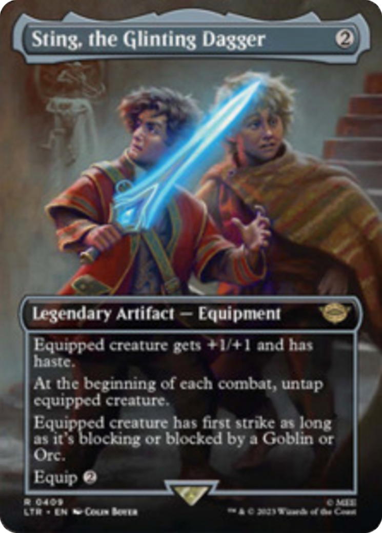 Sting, the Glinting Dagger (Borderless Alternate Art) [The Lord of the Rings: Tales of Middle-Earth] - Trinity Hobby