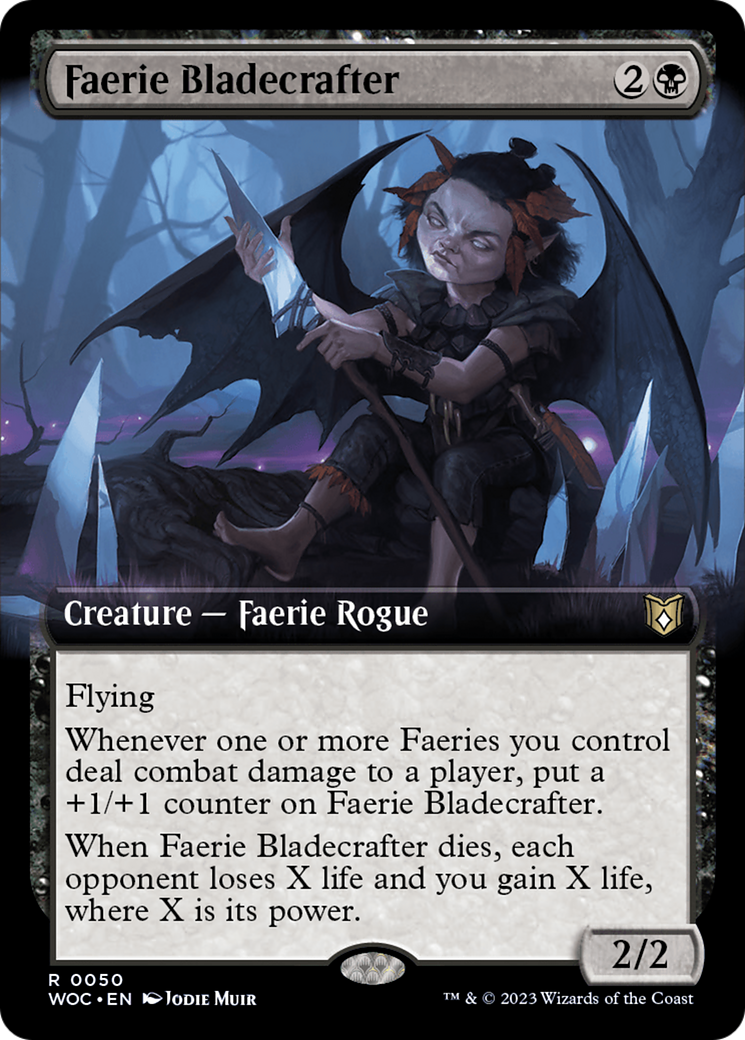 Faerie Bladecrafter (Extended Art) [Wilds of Eldraine Commander] - Trinity Hobby