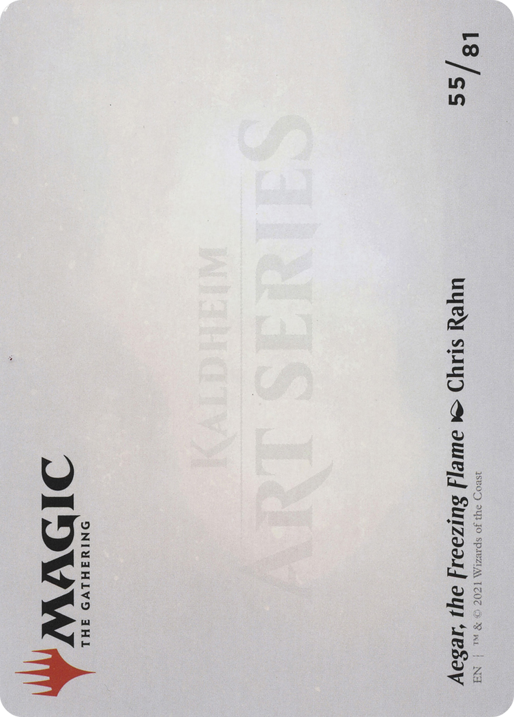 Aegar, the Freezing Flame // Aegar, the Freezing Flame  [Foil]  (ASKHM-055) - [Art Series: Kaldheim] (Borderless) - Trinity Hobby