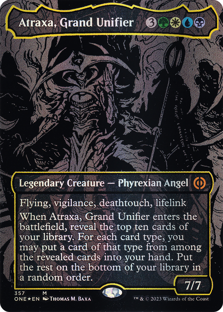 Atraxa, Grand Unifier (Oil Slick Raised Foil) [Phyrexia: All Will Be One] - Trinity Hobby
