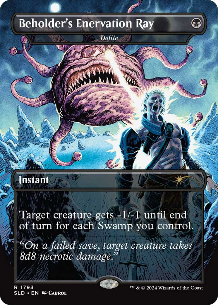 Defile  [Foil]  (SLD-1793) - [Secret Lair Drop] / Beholder's Enervation Ray (Borderless) - Trinity Hobby