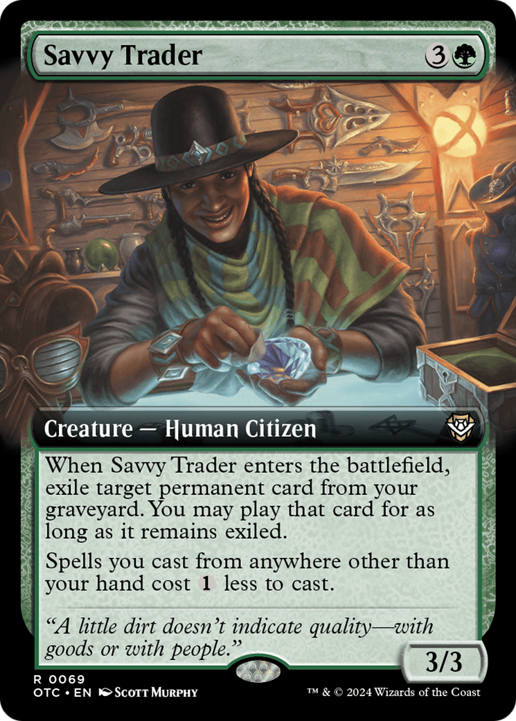 Savvy Trader (Extended Art) [Outlaws of Thunder Junction Commander] - Trinity Hobby