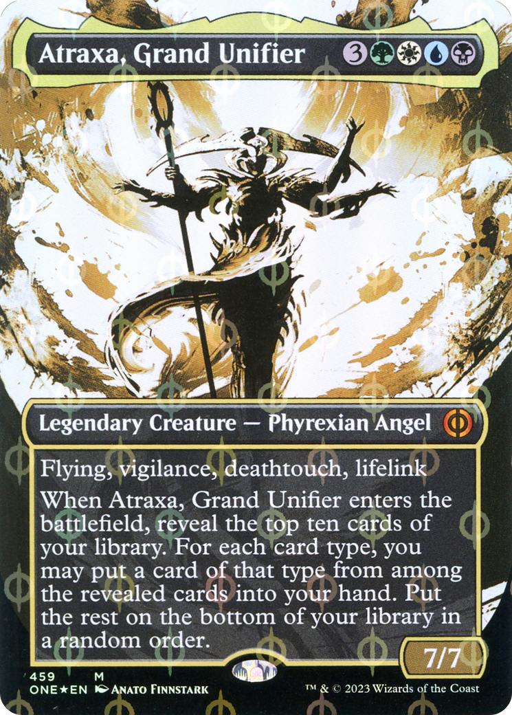 Atraxa, Grand Unifier (Borderless Ichor Step-and-Compleat Foil) [Phyrexia: All Will Be One] - Trinity Hobby