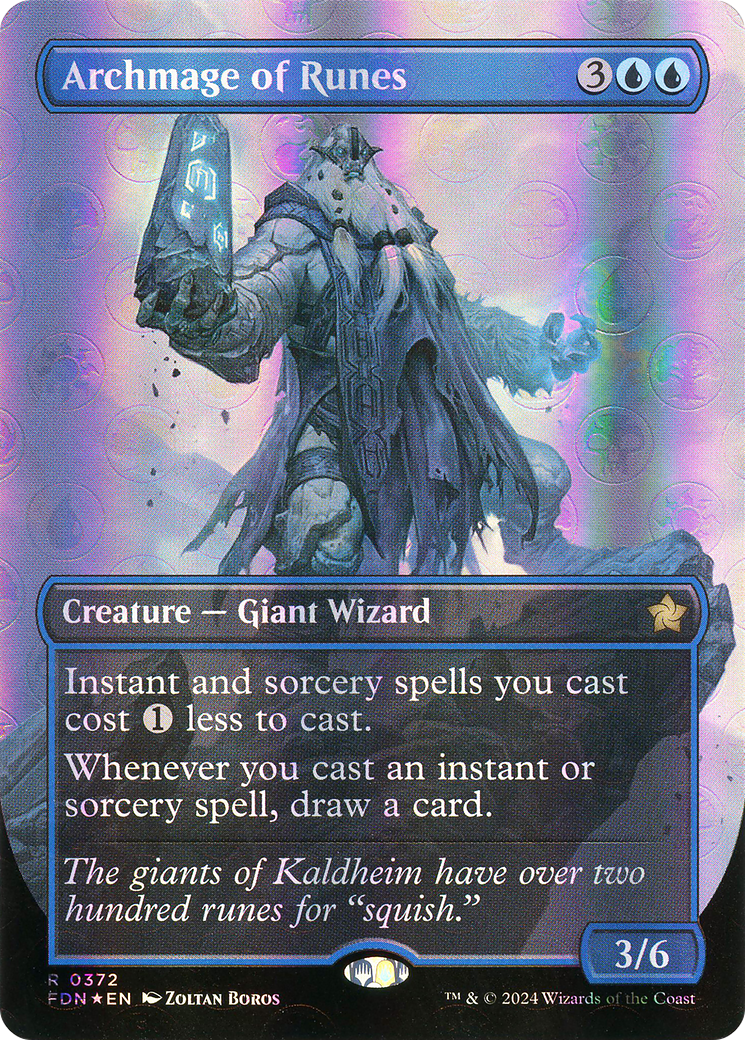 Archmage of Runes (Borderless) (Mana Foil) [Foundations] - Trinity Hobby