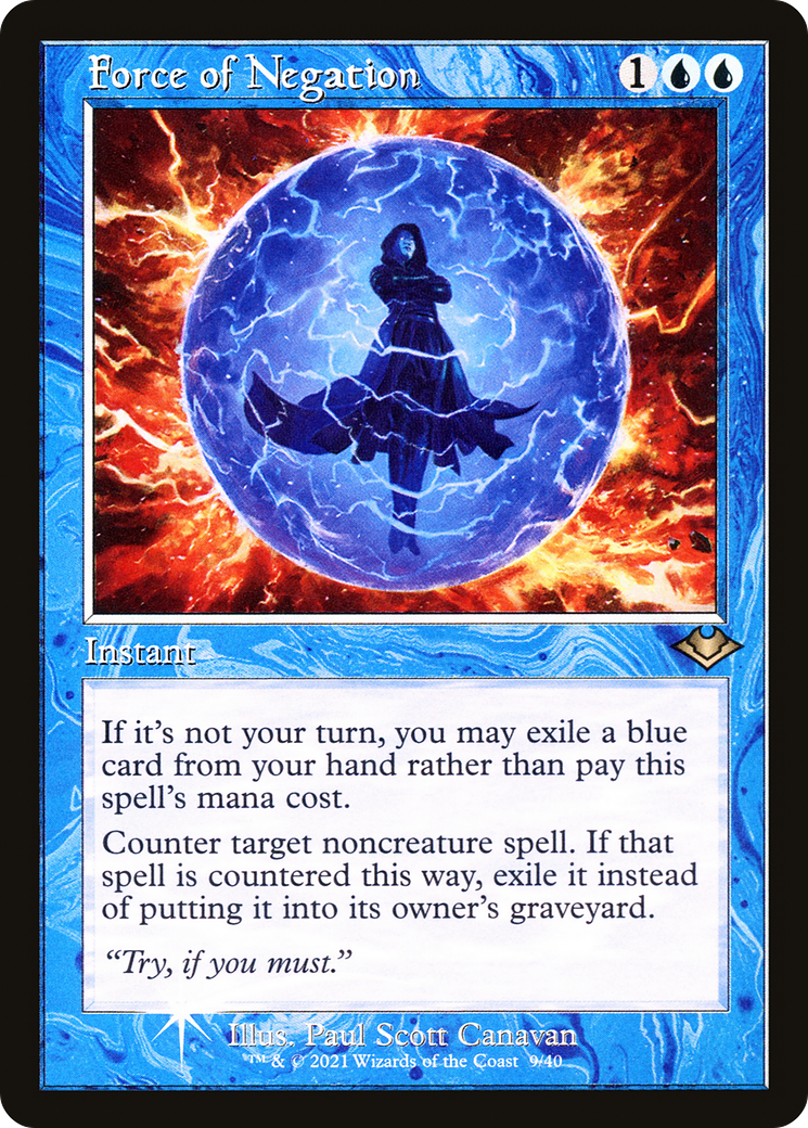 Force of Negation [Etched Foil]  (MH1-009) - [Modern Horizons 1 Timeshifts] - Trinity Hobby
