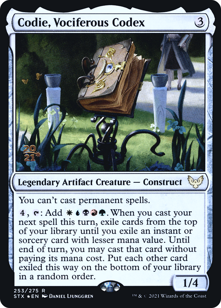 Codie, Vociferous Codex [Strixhaven: School of Mages Prerelease Promos] - Trinity Hobby