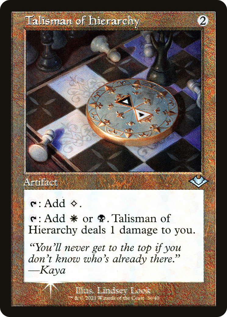 Talisman of Hierarchy [Etched Foil]  (MH1-036) - [Modern Horizons 1 Timeshifts] - Trinity Hobby