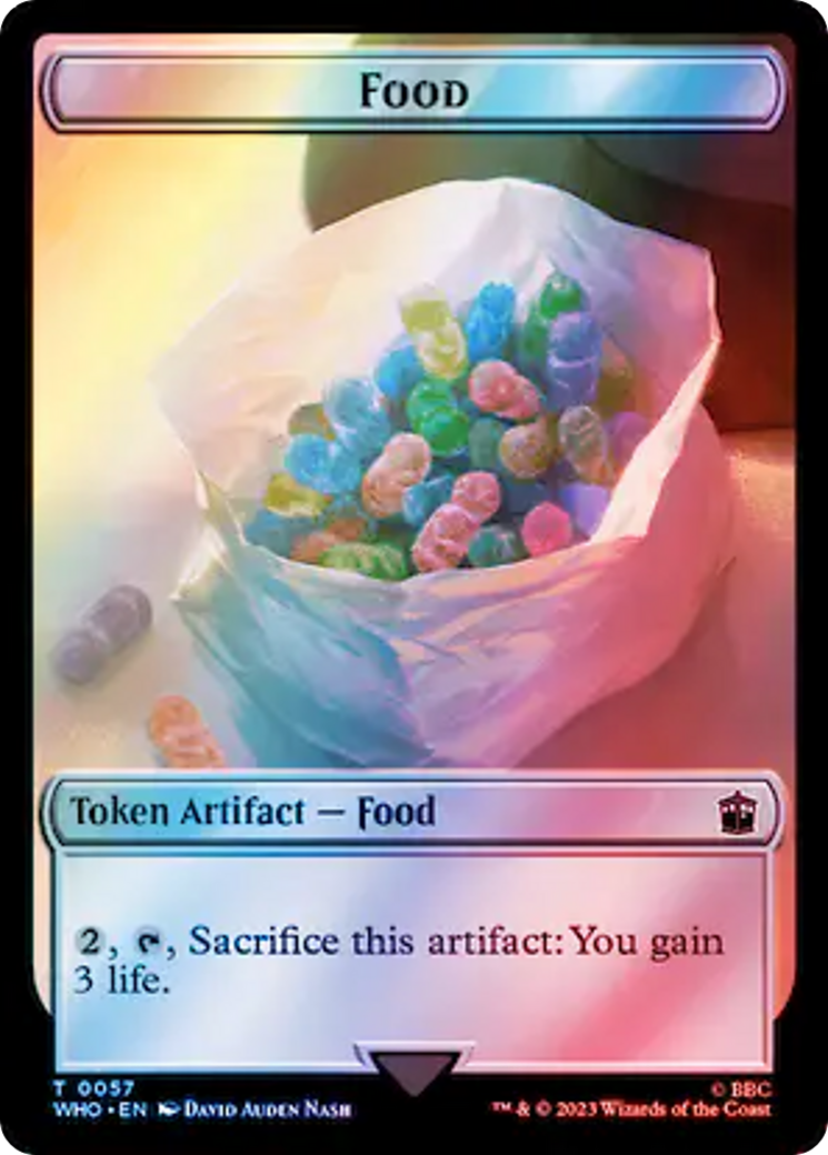 Alien Angel // Food (0057) Double-Sided Token (Surge Foil) [Doctor Who Tokens] - Trinity Hobby