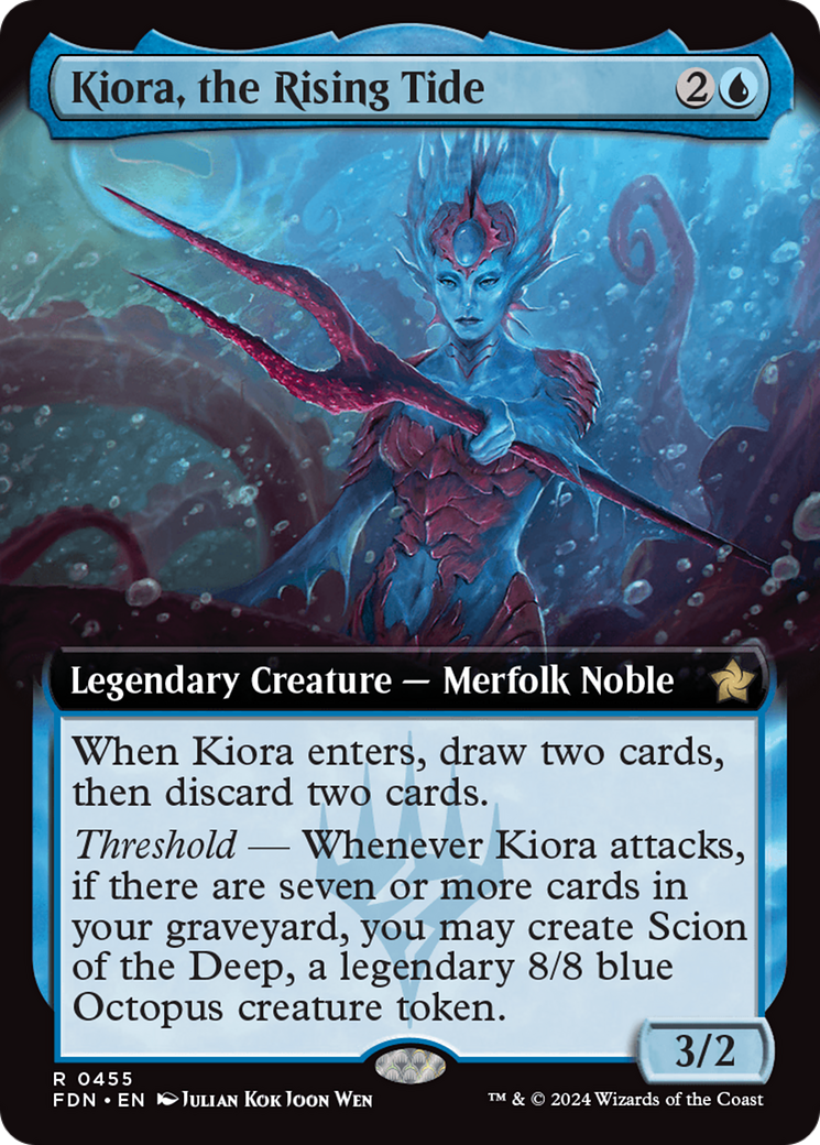 Kiora, the Rising Tide (Extended Art) [Foundations] - Trinity Hobby