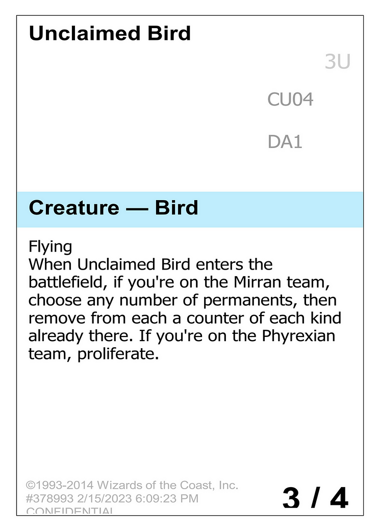 Unclaimed Bird [Unknown Event]