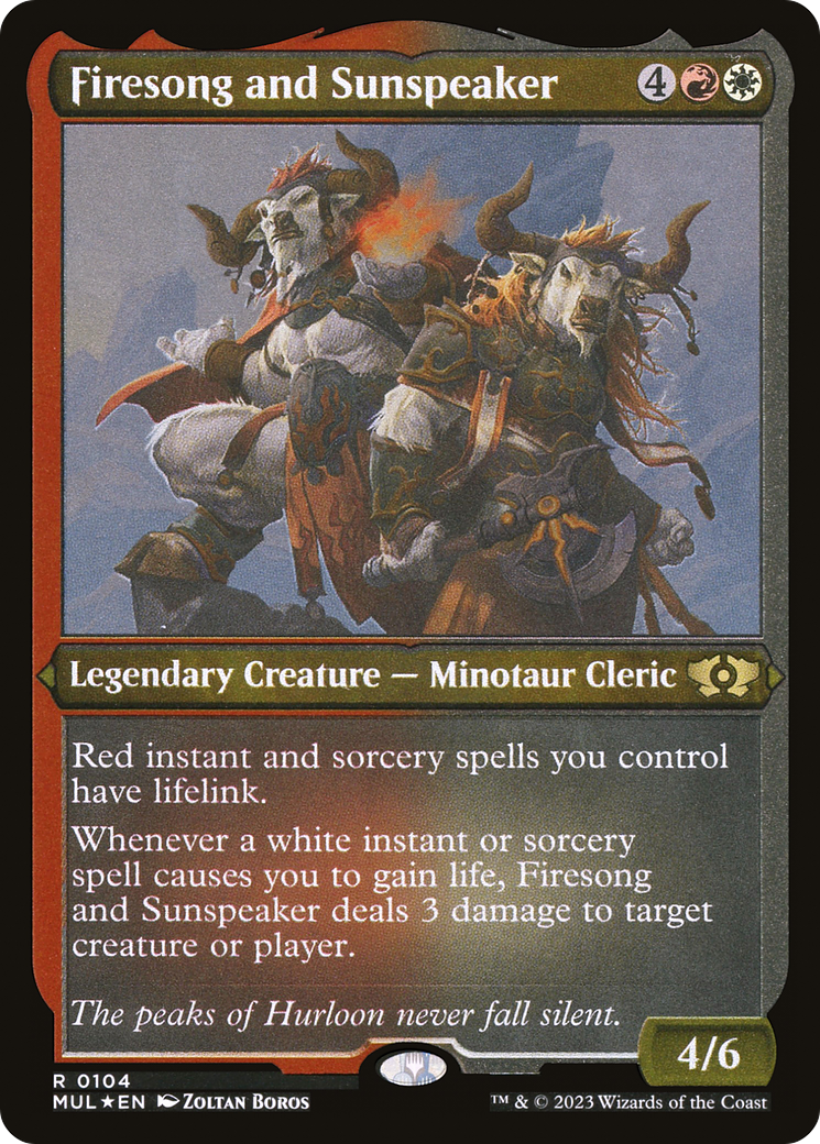 Firesong and Sunspeaker (Foil Etched)  [Foil]  (MUL-104) - [Multiverse Legends] - Trinity Hobby