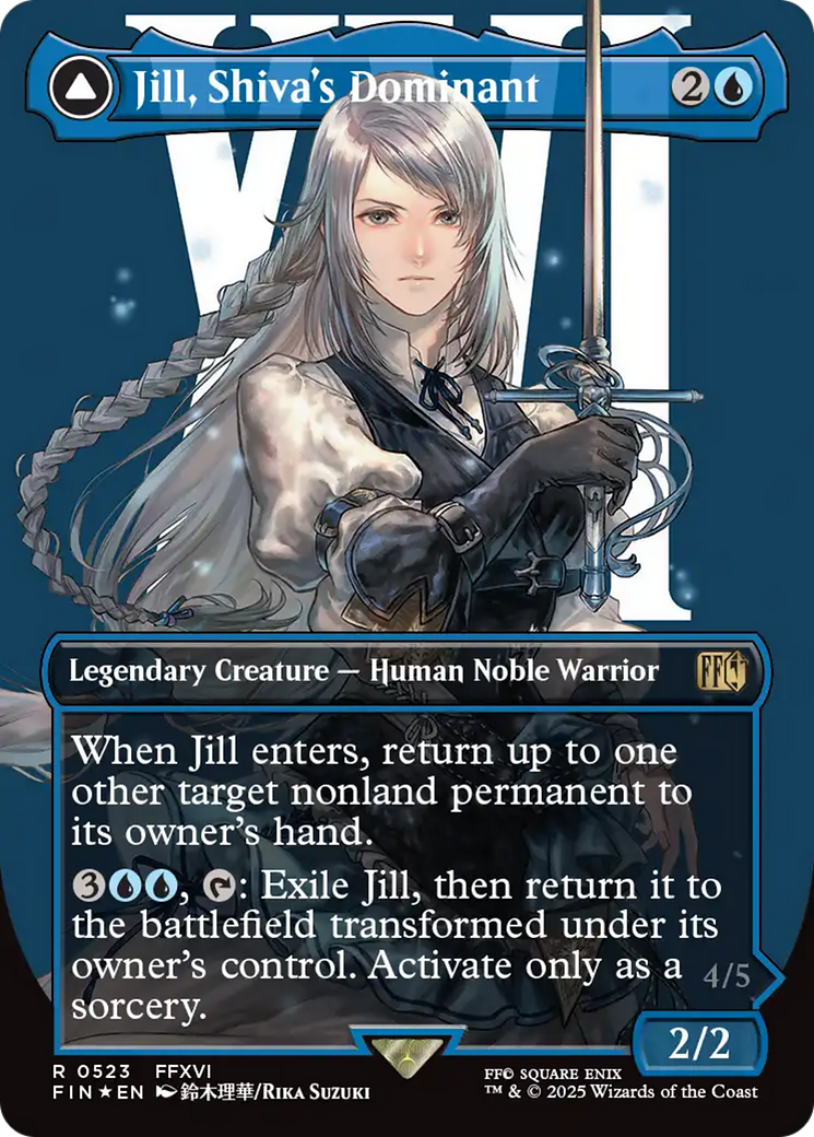 Jill, Shiva's Dominant // Shiva, Warden of Ice  [Foil]  (FIN-523) - [FINAL FANTASY]: (enchantment) (Borderless)