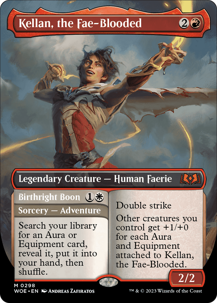 Kellan, the Fae-Blooded // Birthright Boon (Borderless Alternate Art) [Wilds of Eldraine] - Trinity Hobby