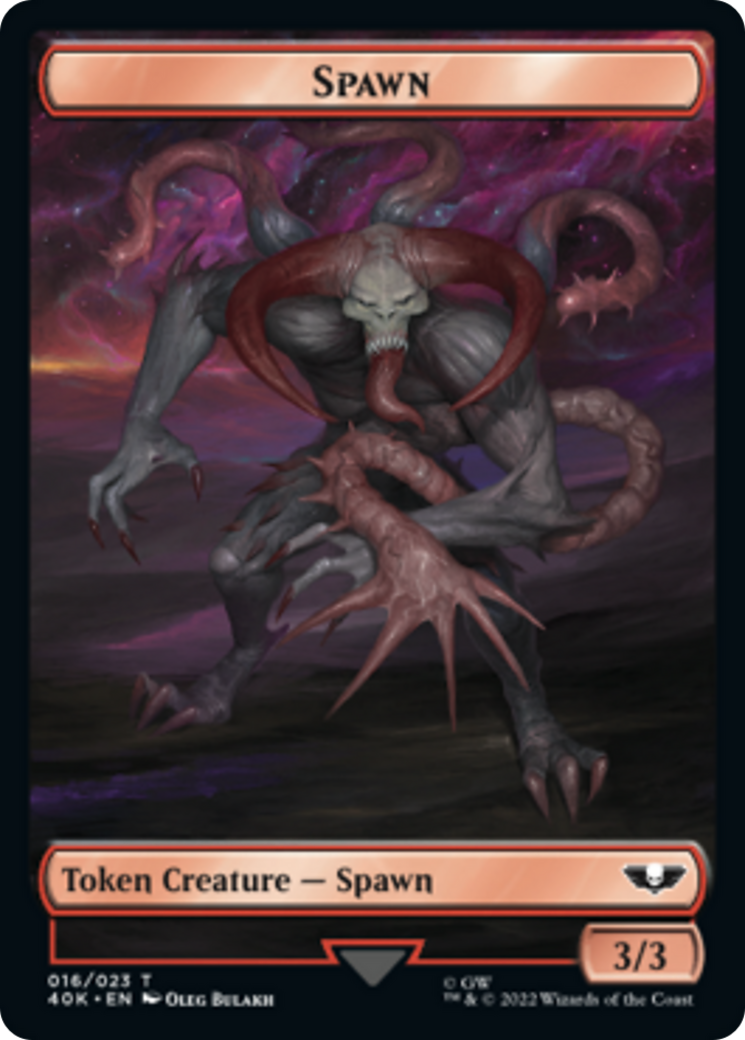 Spawn // Blue Horror Double-Sided (Surge Foil) [Warhammer 40,000 Tokens] - Trinity Hobby