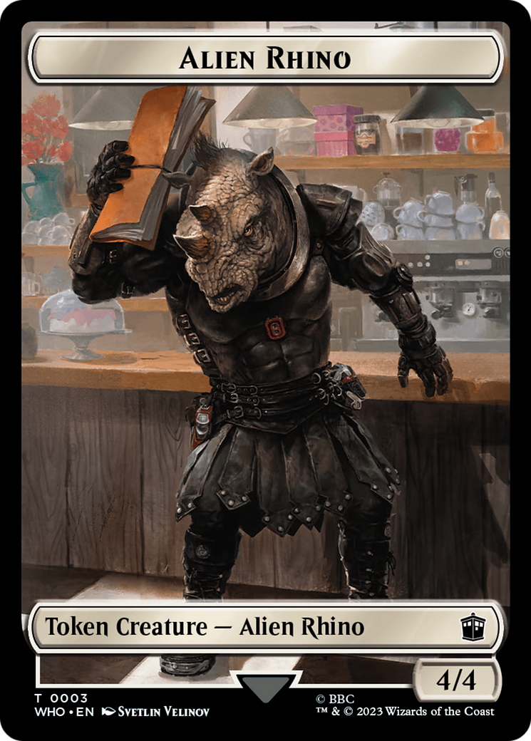 Alien Rhino // Clue (0022) Double-Sided Token [Doctor Who Tokens] - Trinity Hobby