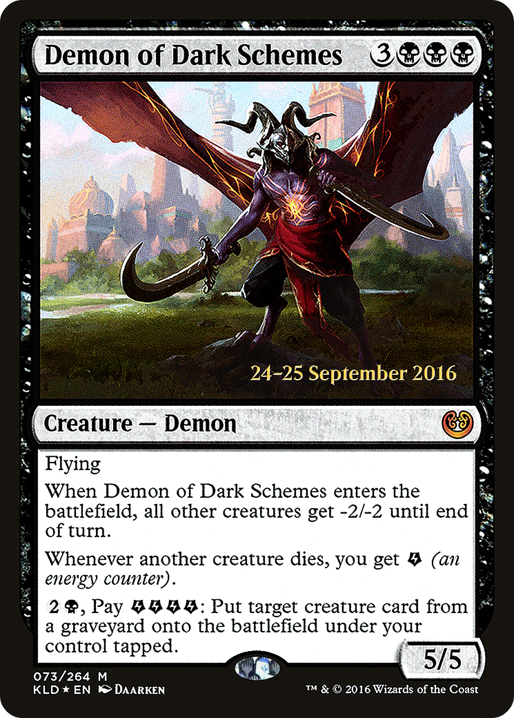 Demon of Dark Schemes [Kaladesh Prerelease Promos] - Trinity Hobby