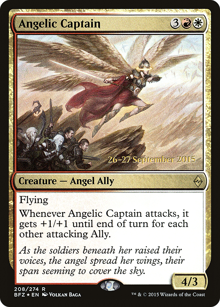 Angelic Captain [Battle for Zendikar Prerelease Promos] - Trinity Hobby