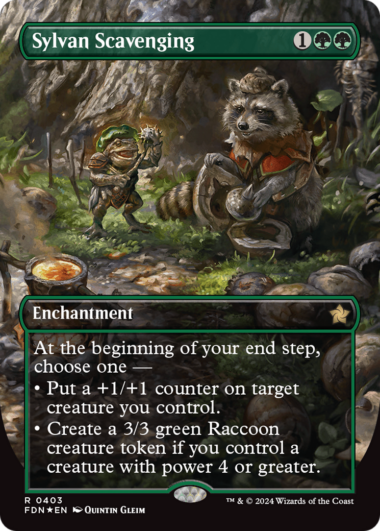 Sylvan Scavenging (Borderless) (Mana Foil) [Foundations] - Trinity Hobby