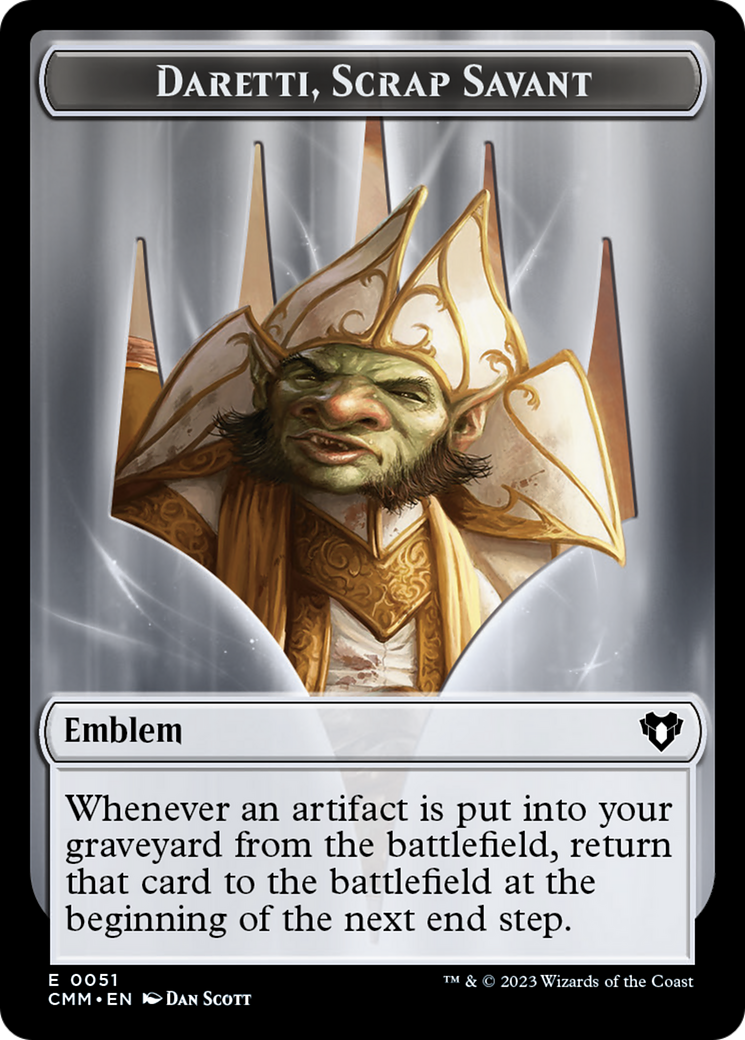 Soldier (0009) // Daretti, Scrap Savant Emblem Double-Sided Token [Commander Masters Tokens] - Trinity Hobby