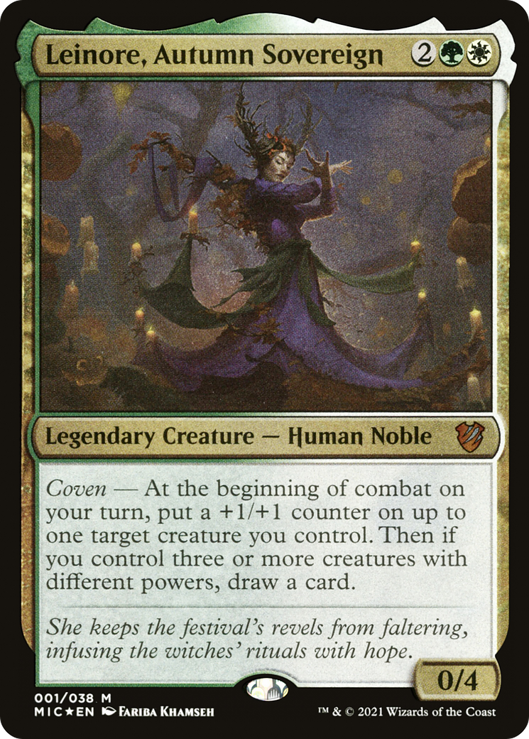 Leinore, Autumn Sovereign (MIC-001) - [Midnight Hunt Commander Display Commanders] Foil - Trinity Hobby