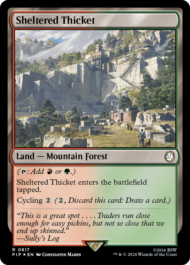 Sheltered Thicket (Surge Foil) [Fallout] - Trinity Hobby