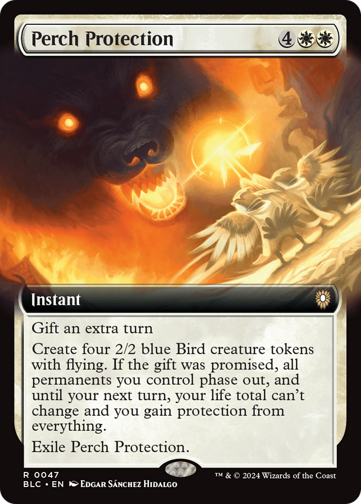 Perch Protection (Extended Art) [Bloomburrow Commander] - Trinity Hobby