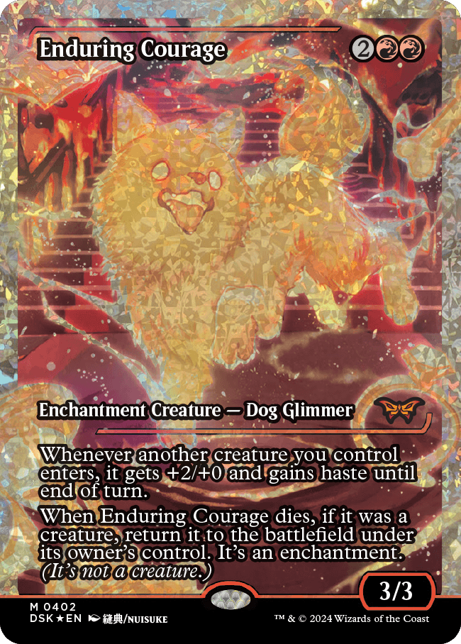 Enduring Courage (Japan Showcase Fracture Foil) [Duskmourn: House of Horror] - Trinity Hobby