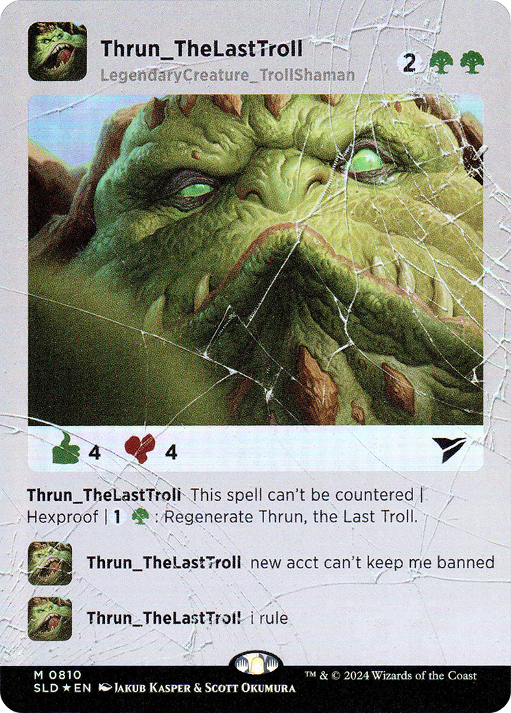 Thrun, the Last Troll  [Foil]  (SLD-810) - [Secret Lair Drop Series] (Borderless) - Trinity Hobby