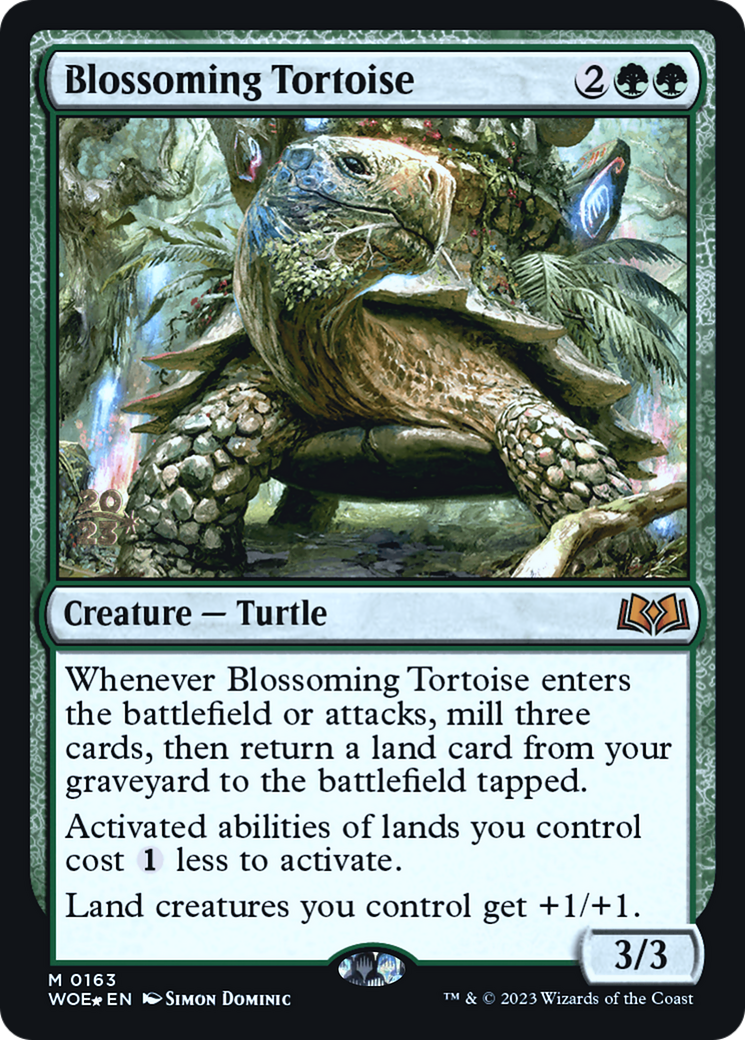 Blossoming Tortoise [Wilds of Eldraine Prerelease Promos] - Trinity Hobby