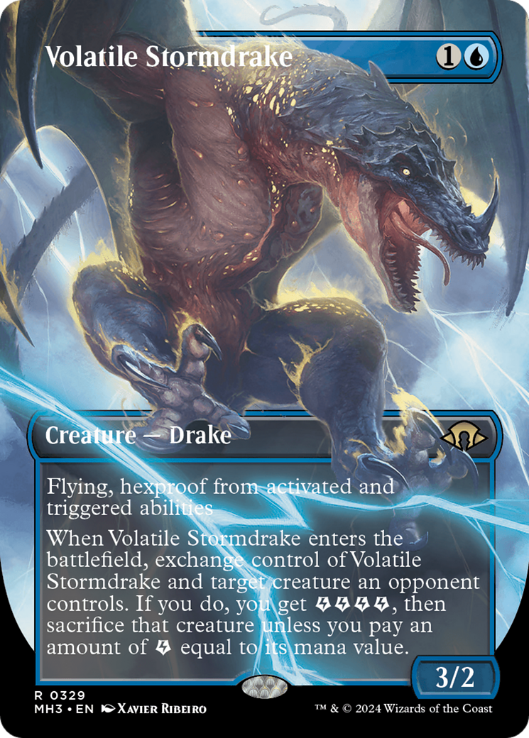 Volatile Stormdrake (Borderless) [Modern Horizons 3] - Trinity Hobby