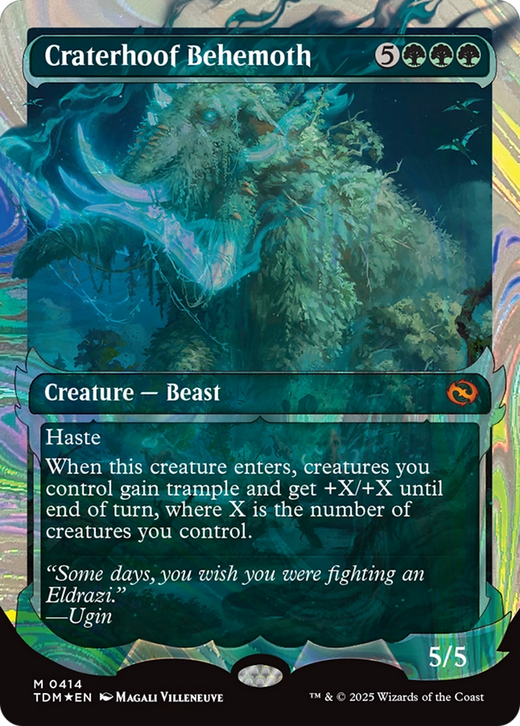 Craterhoof Behemoth  [Foil]  (TDM-414) - [Tarkir: Dragonstorm]: (Showcase) (Borderless) - Trinity Hobby