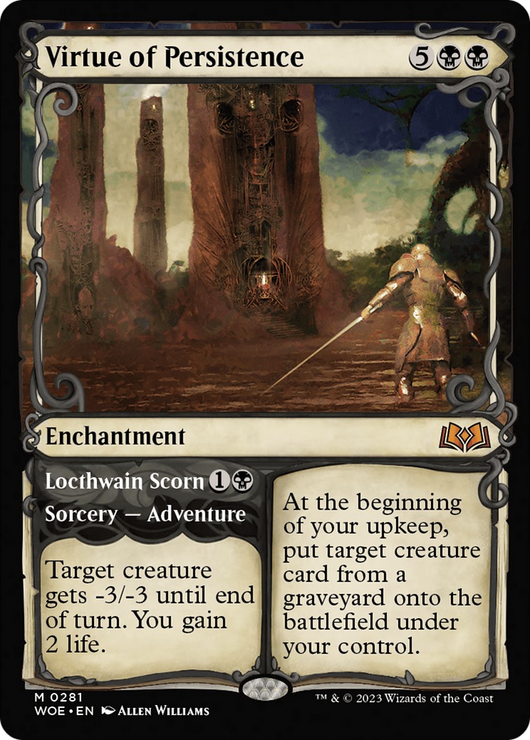 Virtue of Persistence // Locthwain Scorn (Showcase) [Wilds of Eldraine] - Trinity Hobby