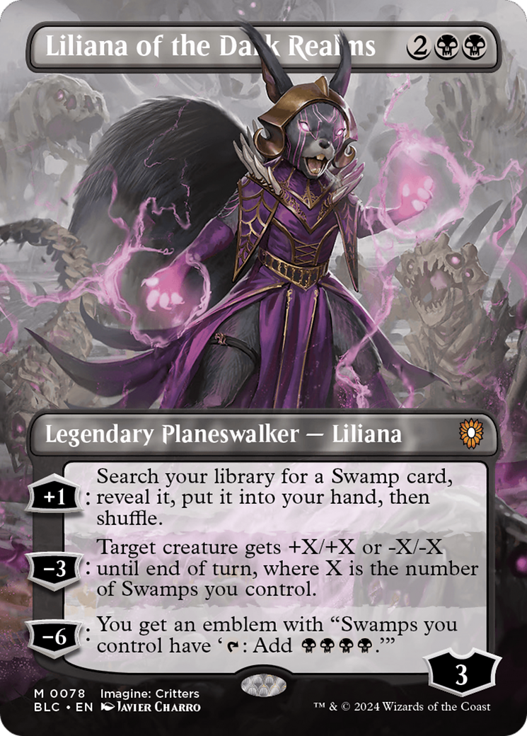 Liliana of the Dark Realms (Borderless) [Bloomburrow Commander] - Trinity Hobby