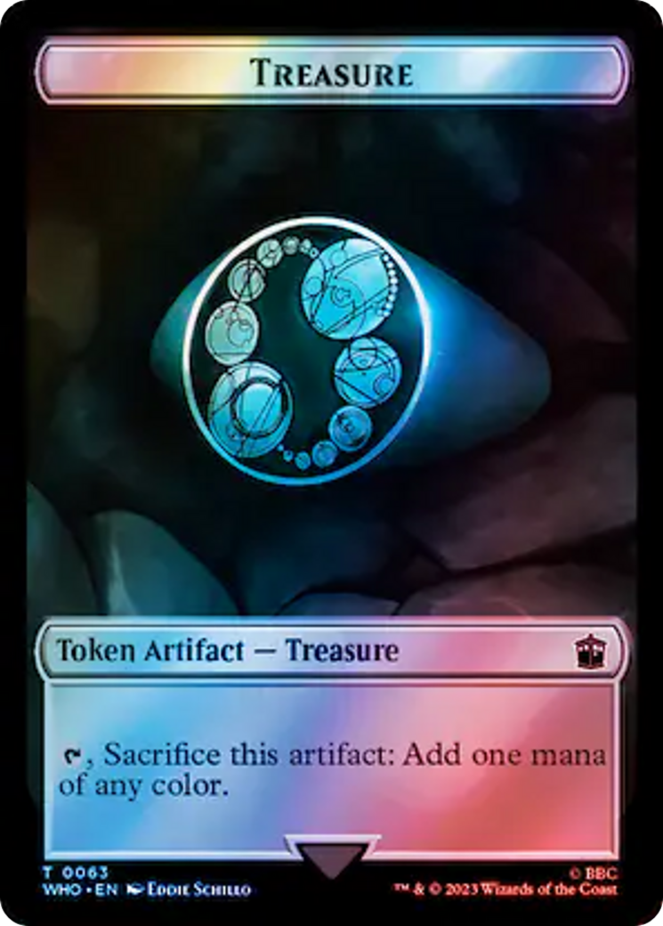 Human Noble // Treasure (0063) Double-Sided Token (Surge Foil) [Doctor Who Tokens] - Trinity Hobby