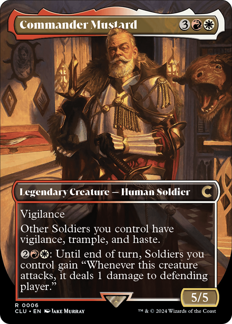 Commander Mustard (Borderless) [Ravnica: Clue Edition] - Trinity Hobby