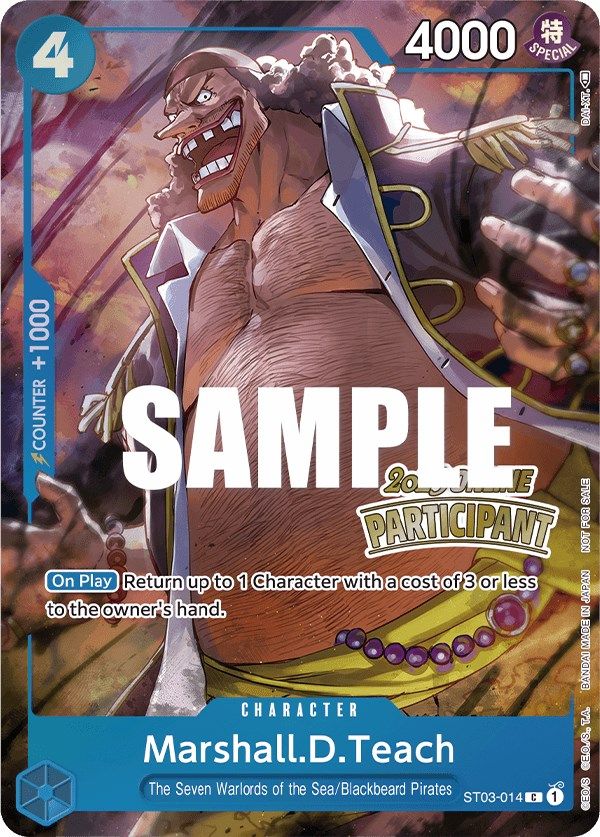 Marshall.D.Teach (Online Regional 2023) [Participant] (ST03-014) - [One Piece Promotion Cards] Foil - Trinity Hobby