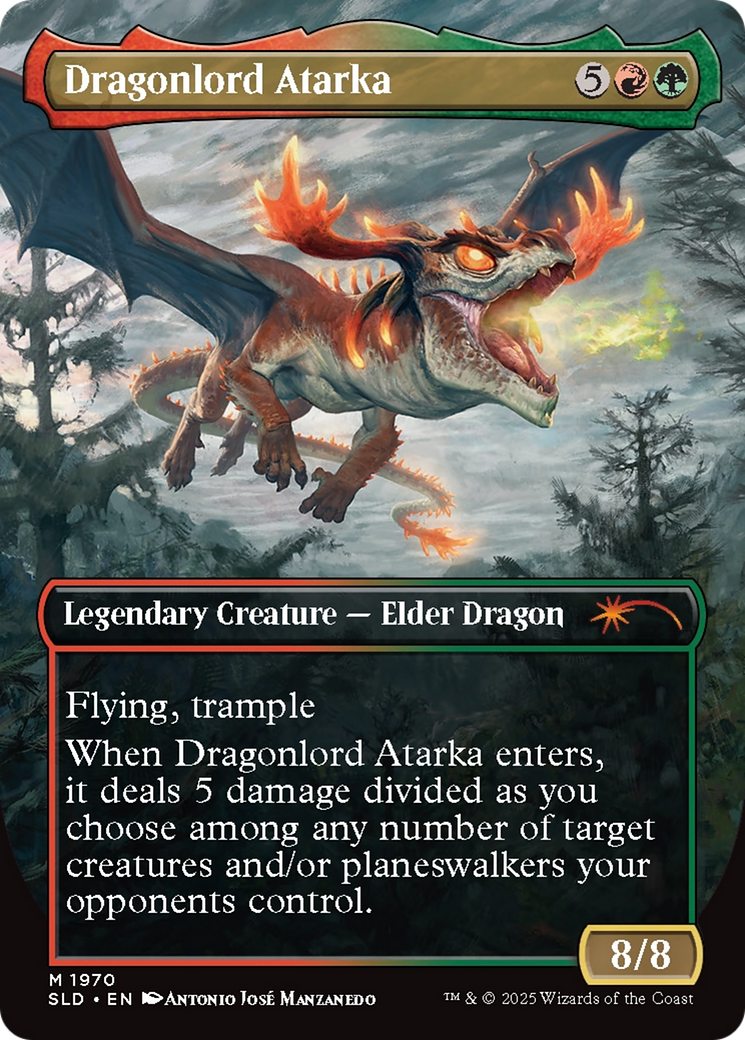 Dragonlord Atarka // Dragonlord Atarka  [Foil]  (SLD-1970) - [Secret Lair Drop] (Borderless) - Trinity Hobby
