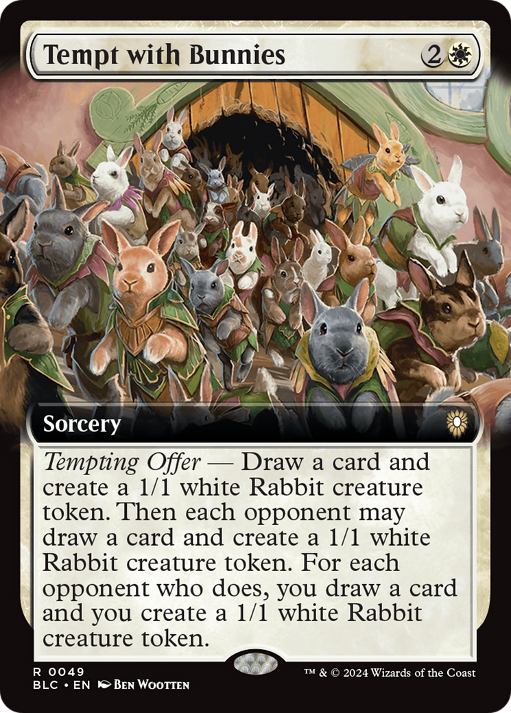 Tempt with Bunnies (Extended Art) [Bloomburrow Commander] - Trinity Hobby