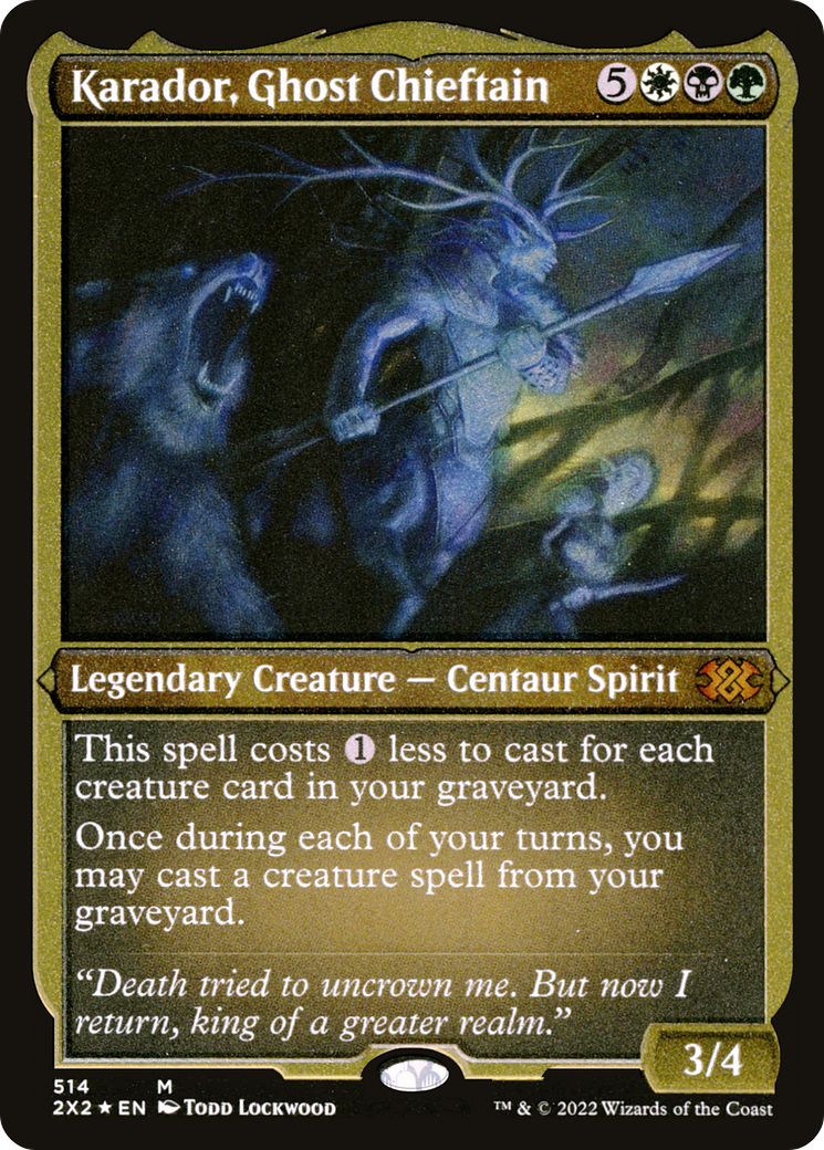 Karador, Ghost Chieftain (Foil Etched)  [Foil]  (2X2-514) - [Double Masters 2022] - Trinity Hobby