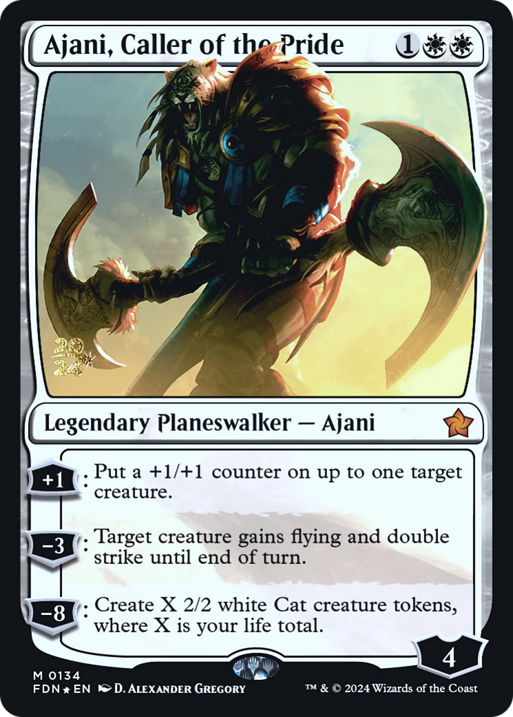 Ajani, Caller of the Pride [Foundations Prerelease Promos] - Trinity Hobby