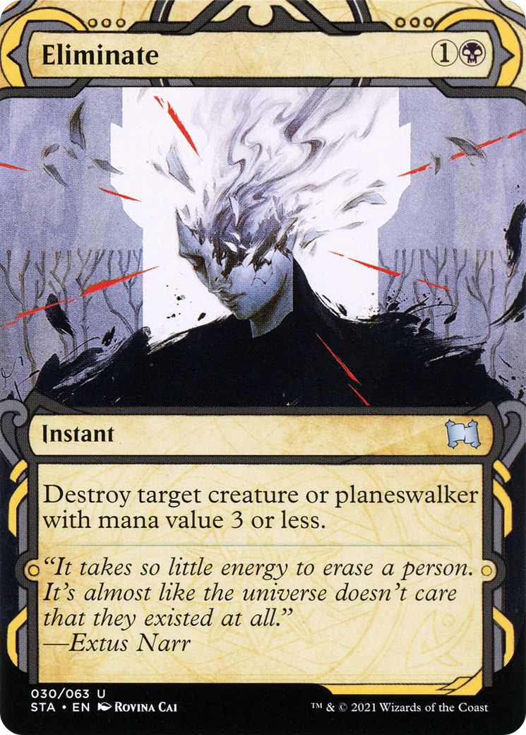 Eliminate [Etched Foil]  (STA-030) - [Strixhaven Mystical Archive]: (Showcase) (Borderless) - Trinity Hobby
