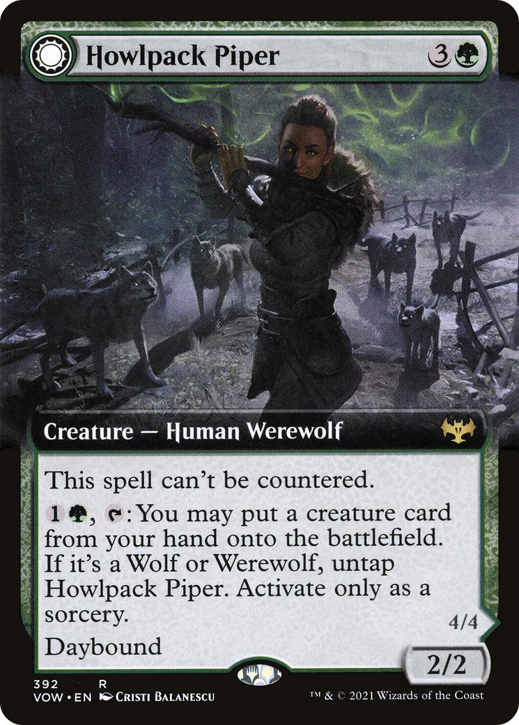 Howlpack Piper // Wildsong Howler (Extended Art) [Innistrad: Crimson Vow] 