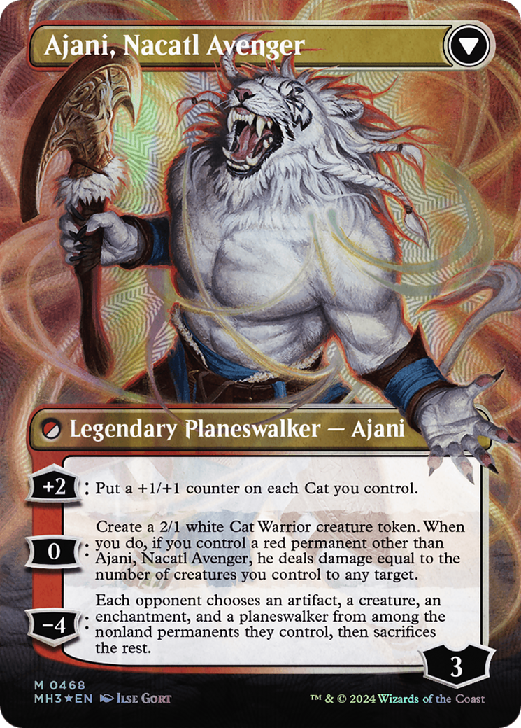 Ajani, Nacatl Pariah // Ajani, Nacatl Avenger (Borderless) (Textured Foil) [Modern Horizons 3] - Trinity Hobby