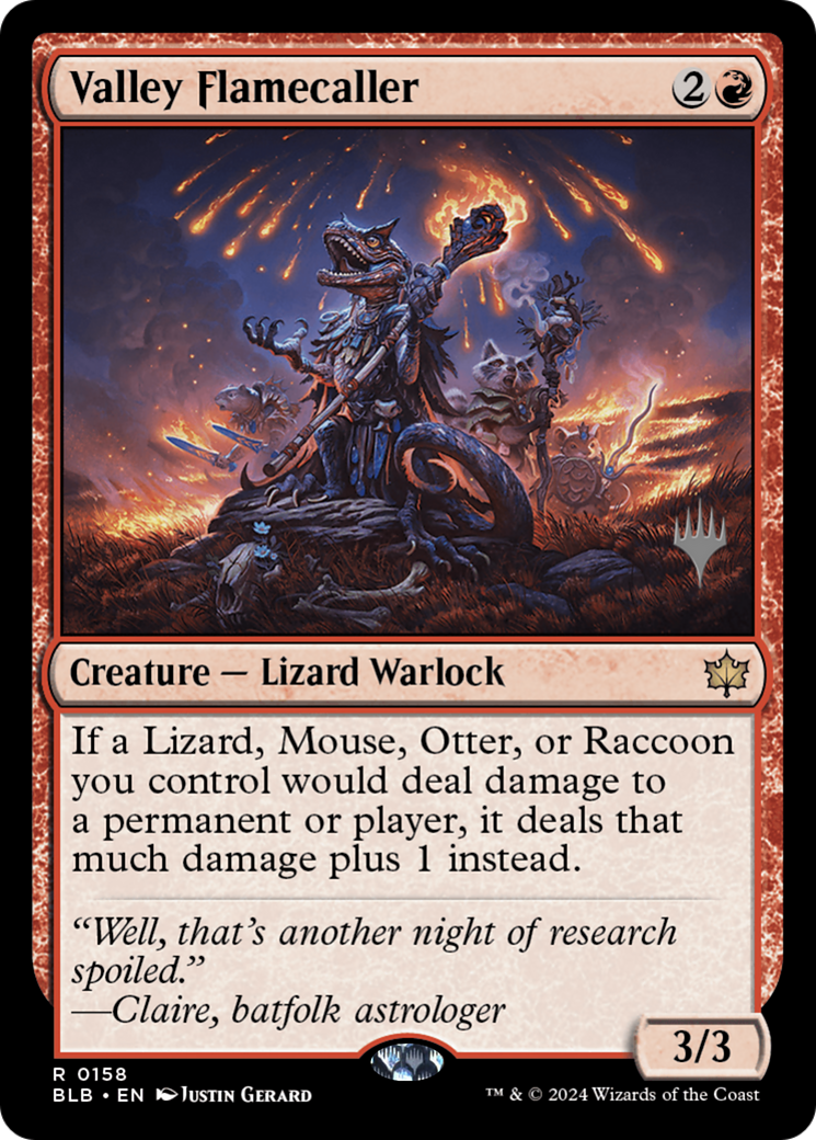 Valley Flamecaller (Promo Pack) [Bloomburrow Promos] - Trinity Hobby