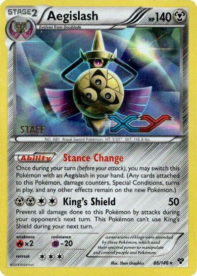 Aegislash (86/146) (Staff Prerelease Promo) [XY: Black Star Promos] - Trinity Hobby