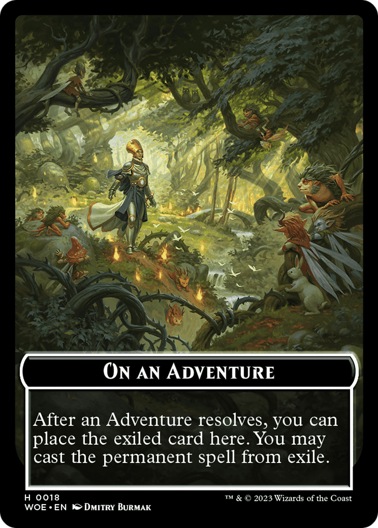 Wicked Role / Cursed Role // Emblem - On An Adventure Double-Sided Token [Wilds of Eldraine Tokens] - Trinity Hobby