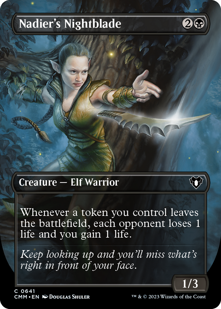 Nadier's Nightblade (Borderless Alternate Art) [Commander Masters] - Trinity Hobby
