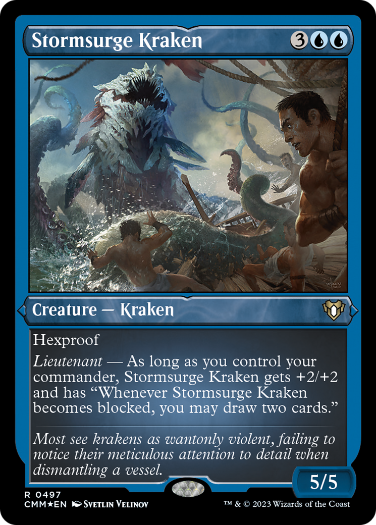 Stormsurge Kraken (Foil Etched) [Commander Masters] - Trinity Hobby