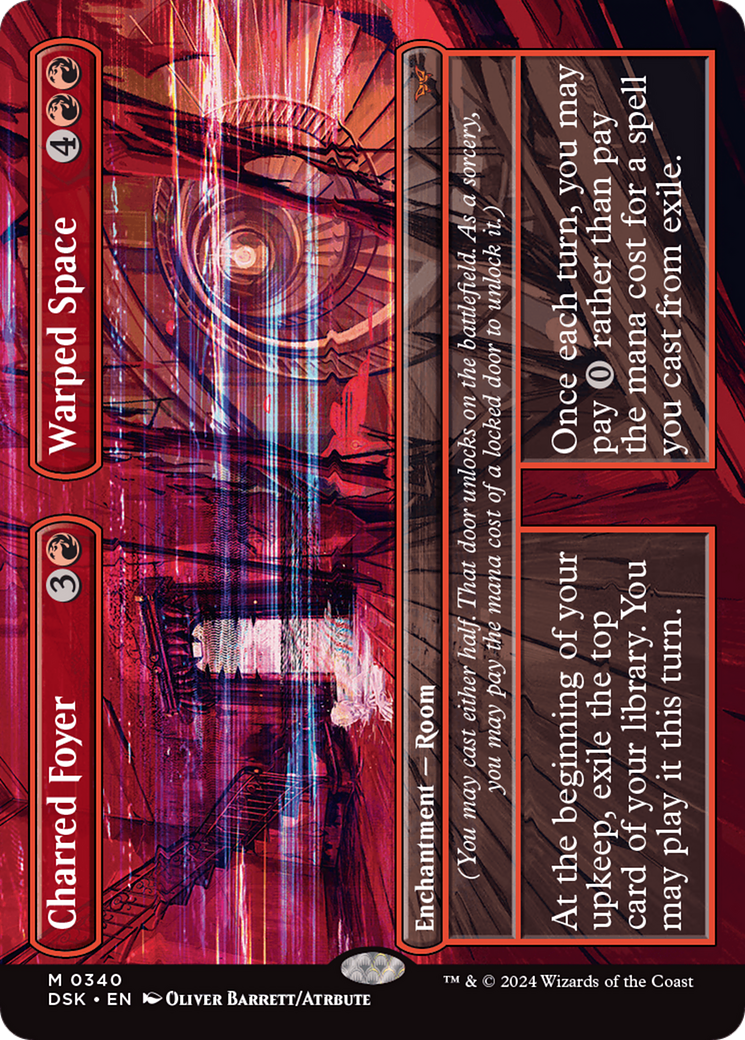 Charred Foyer // Warped Space (Borderless) [Duskmourn: House of Horror] - Trinity Hobby